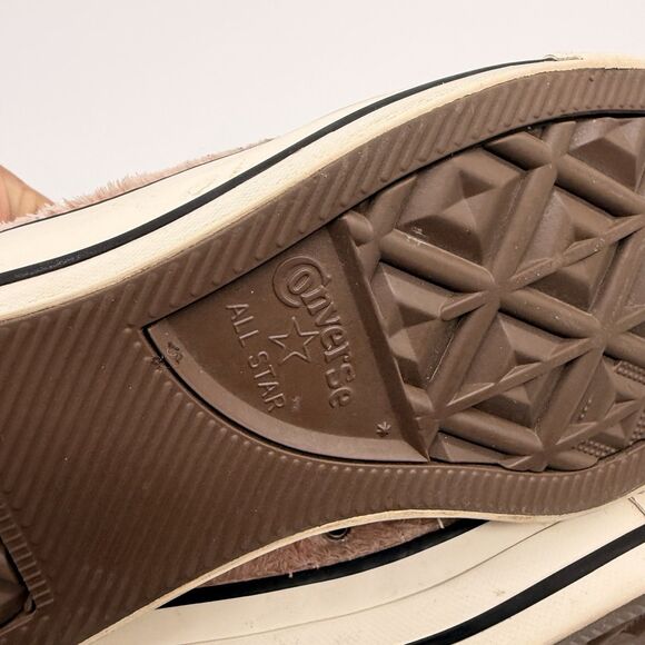 CONVERSE Chuck Taylor All Star High Top Woman's Pink Faux Fur Sneakers Size 7.5 - Picture 5 of 7